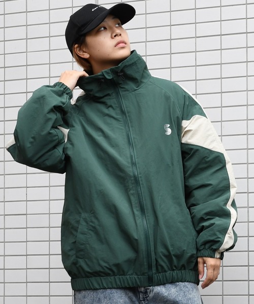 セール】【Soupy Soupy】raglan sleeves stand collar nylon blouson