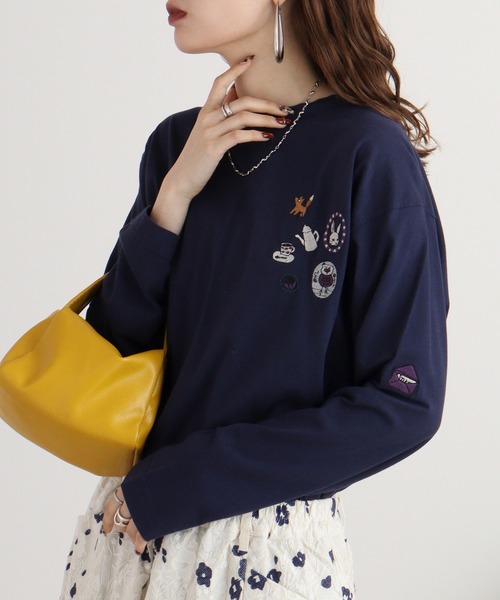 Emago（イマゴ）の「EMAGO ﾜｯﾍﾟﾝ風刺繍ﾁｭﾆｯｸ（チュニック・レディース・杢グレー/マスタード/ネイビー/ホワイト・FREE）」の12枚目の写真