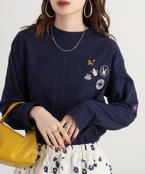Emago（イマゴ）の「EMAGO ﾜｯﾍﾟﾝ風刺繍ﾁｭﾆｯｸ（チュニック・レディース・杢グレー/マスタード/ネイビー/ホワイト・FREE）」の13枚目の写真