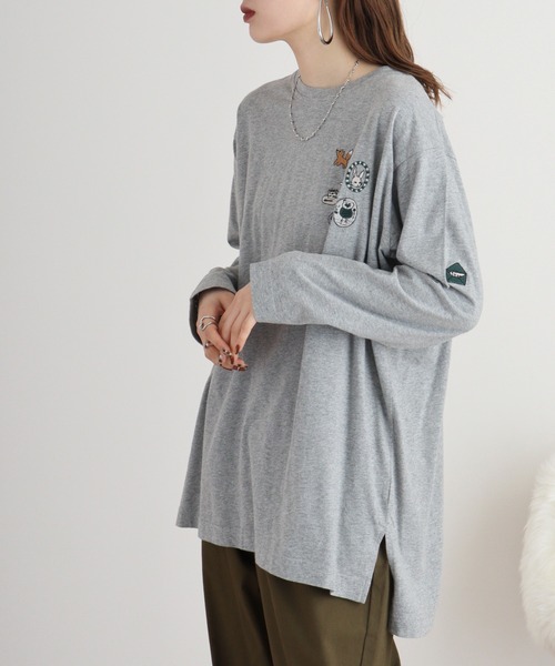 Emago（イマゴ）の「EMAGO ﾜｯﾍﾟﾝ風刺繍ﾁｭﾆｯｸ（チュニック・レディース・杢グレー/マスタード/ネイビー/ホワイト・FREE）」の9枚目の写真