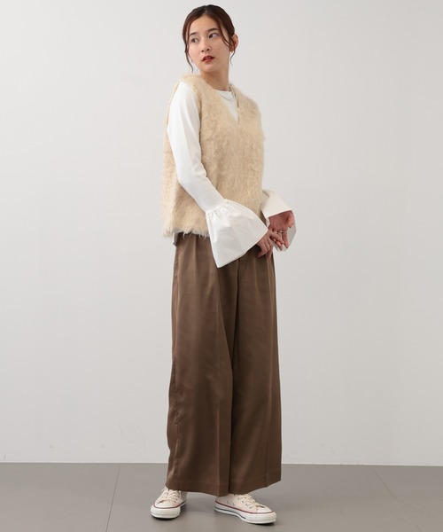 【セール】SALOON(サルーン)/ヘビーサテンパンツ【手洗い可】(その他パンツ)|saloon(サルーン) 【セール】SALOON(サルーン)/ヘビーサテンパンツ【手洗い可】(その他パンツ)|saloon(サルーン)