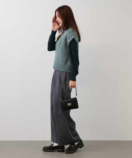 【セール】SALOON(サルーン)/ヘビーサテンパンツ【手洗い可】(その他パンツ)|saloon(サルーン) 【セール】SALOON(サルーン)/ヘビーサテンパンツ【手洗い可】(その他パンツ)|saloon(サルーン)