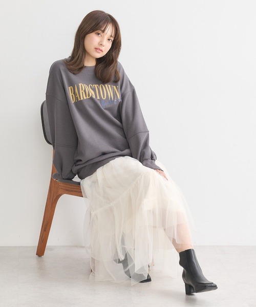 earth music&ecology（アースミュージックアンドエコロジー）の「アソートロゴルーズスウェット（スウェット・レディース・ネイビー/チャコールグレー/オートミール/ピンク・FREE）」の14枚目の写真