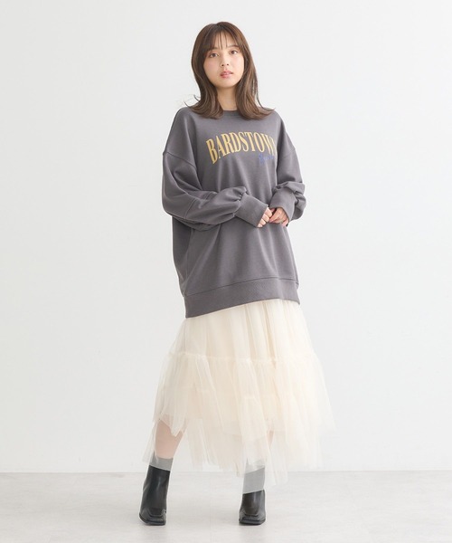 earth music&ecology（アースミュージックアンドエコロジー）の「アソートロゴルーズスウェット（スウェット・レディース・ネイビー/チャコールグレー/オートミール/ピンク・FREE）」の15枚目の写真