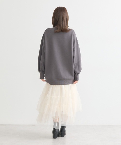 earth music&ecology（アースミュージックアンドエコロジー）の「アソートロゴルーズスウェット（スウェット・レディース・ネイビー/チャコールグレー/オートミール/ピンク・FREE）」の18枚目の写真