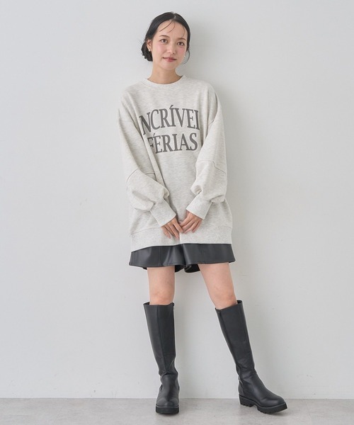 earth music&ecology（アースミュージックアンドエコロジー）の「アソートロゴルーズスウェット（スウェット・レディース・ネイビー/チャコールグレー/オートミール/ピンク・FREE）」の7枚目の写真