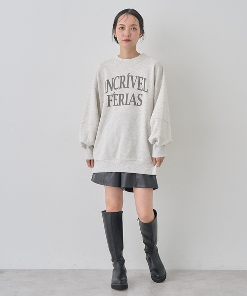 earth music&ecology（アースミュージックアンドエコロジー）の「アソートロゴルーズスウェット（スウェット・レディース・ネイビー/チャコールグレー/オートミール/ピンク・FREE）」の8枚目の写真