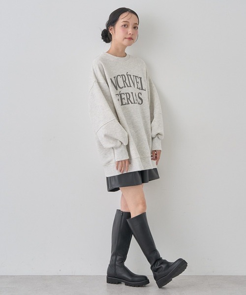 earth music&ecology（アースミュージックアンドエコロジー）の「アソートロゴルーズスウェット（スウェット・レディース・ネイビー/チャコールグレー/オートミール/ピンク・FREE）」の9枚目の写真