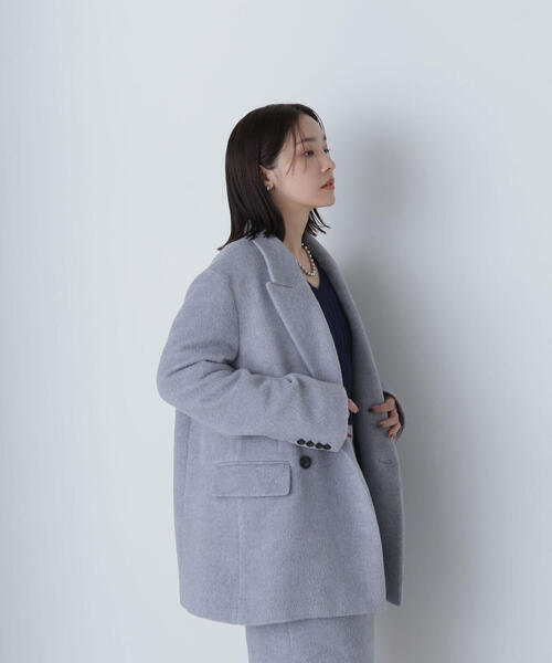 NATURAL BEAUTY BASIC(ナチュラルビューティーベーシック)の「◇シャギージャコット(テーラードジャケット・レディース・グレー/チャコールグレー/ベージュ・SMALL/MEDIUM)」の5枚目の写真