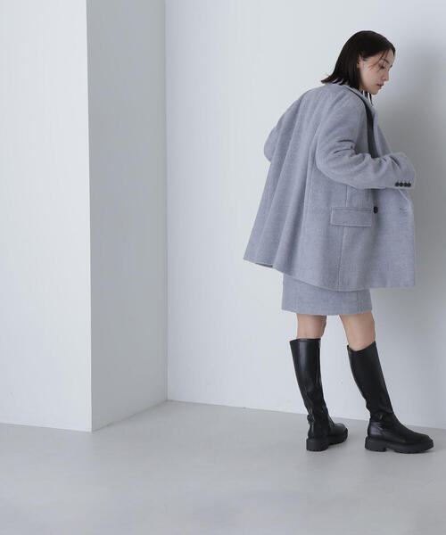 NATURAL BEAUTY BASIC(ナチュラルビューティーベーシック)の「◇シャギージャコット(テーラードジャケット・レディース・グレー/チャコールグレー/ベージュ・SMALL/MEDIUM)」の6枚目の写真