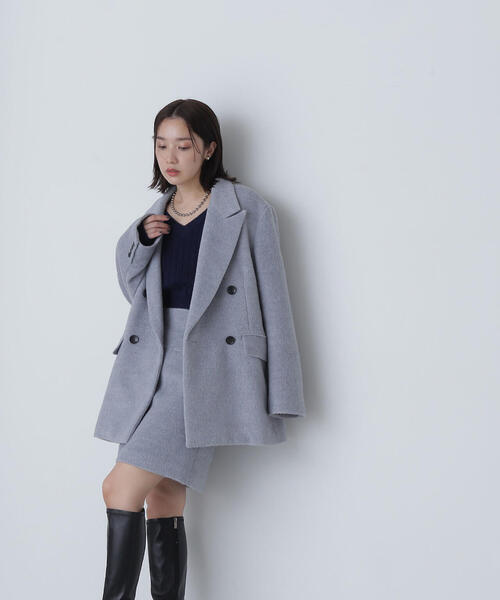 NATURAL BEAUTY BASIC(ナチュラルビューティーベーシック)の「◇シャギージャコット(テーラードジャケット・レディース・グレー/チャコールグレー/ベージュ・SMALL/MEDIUM)」の8枚目の写真