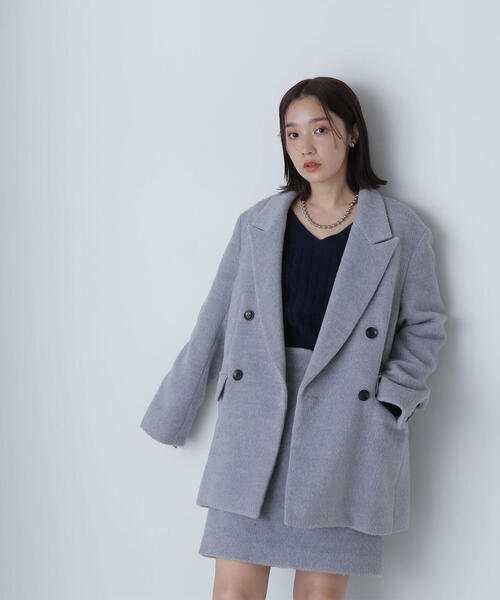 NATURAL BEAUTY BASIC(ナチュラルビューティーベーシック)の「◇シャギージャコット(テーラードジャケット・レディース・グレー/チャコールグレー/ベージュ・SMALL/MEDIUM)」の10枚目の写真