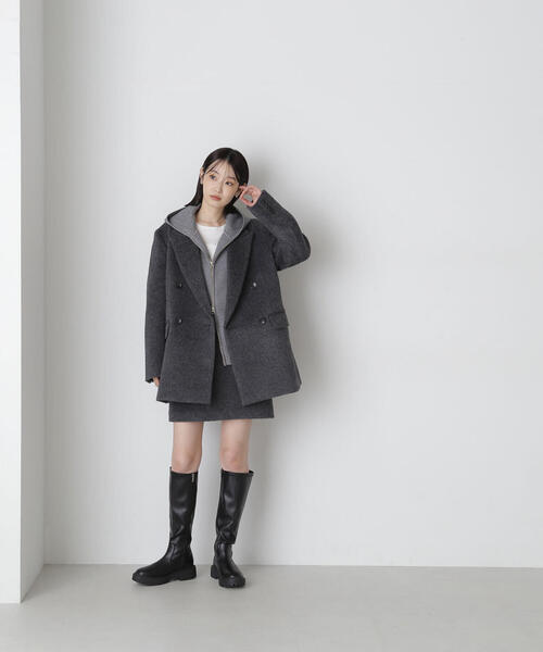 NATURAL BEAUTY BASIC(ナチュラルビューティーベーシック)の「◇シャギージャコット(テーラードジャケット・レディース・グレー/チャコールグレー/ベージュ・SMALL/MEDIUM)」の18枚目の写真