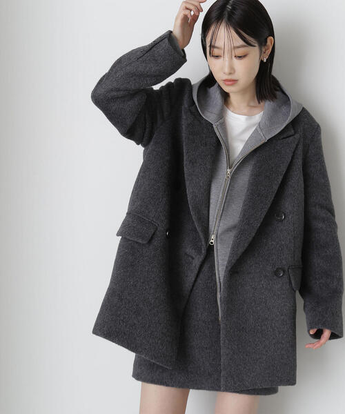 NATURAL BEAUTY BASIC(ナチュラルビューティーベーシック)の「◇シャギージャコット(テーラードジャケット・レディース・グレー/チャコールグレー/ベージュ・SMALL/MEDIUM)」の21枚目の写真