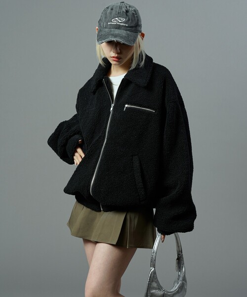 PUBLUX（パブリュクス）の「PUBLUX/パブリュクス ジップボアブルゾン(限定展開)（ブルゾン・メンズ・グレー/ブラック/ブラウン・LARGE/SMALL/MEDIUM）」の5枚目の写真