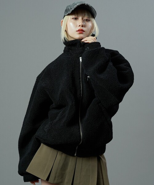 PUBLUX（パブリュクス）の「PUBLUX/パブリュクス ジップボアブルゾン(限定展開)（ブルゾン・メンズ・グレー/ブラック/ブラウン・LARGE/SMALL/MEDIUM）」の6枚目の写真