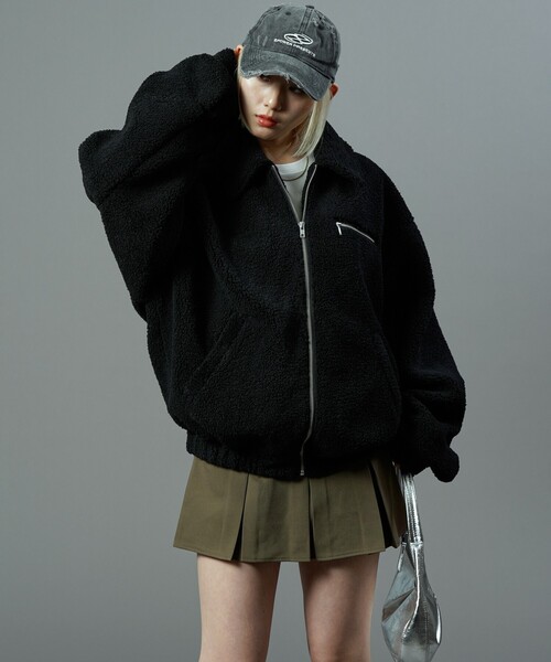 PUBLUX（パブリュクス）の「PUBLUX/パブリュクス ジップボアブルゾン(限定展開)（ブルゾン・メンズ・グレー/ブラック/ブラウン・LARGE/SMALL/MEDIUM）」の9枚目の写真