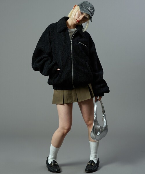 PUBLUX（パブリュクス）の「PUBLUX/パブリュクス ジップボアブルゾン(限定展開)（ブルゾン・メンズ・グレー/ブラック/ブラウン・LARGE/SMALL/MEDIUM）」の14枚目の写真