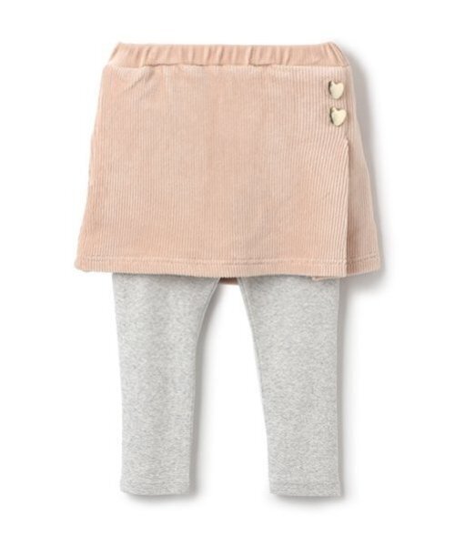 petit main（プティマイン）の「【リンク】ハート釦レギつきスカート(キッズ)（スカート・キッズ・ブルー/アイボリー/ライトピンク/マルチ・80ｃｍ/90cm/100cm/110cm/120cm/130cm）」の3枚目の写真