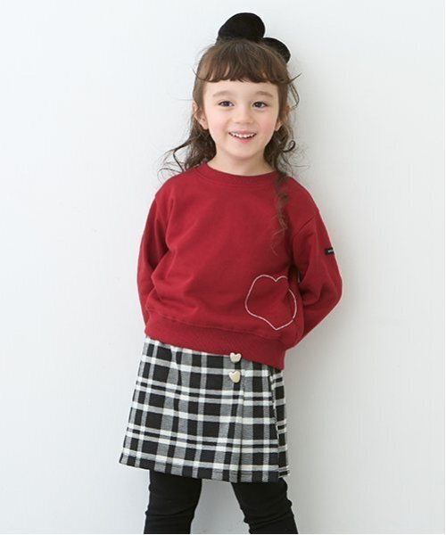 petit main（プティマイン）の「【リンク】ハート釦レギつきスカート(キッズ)（スカート・キッズ・ブルー/アイボリー/ライトピンク/マルチ・80ｃｍ/90cm/100cm/110cm/120cm/130cm）」の14枚目の写真