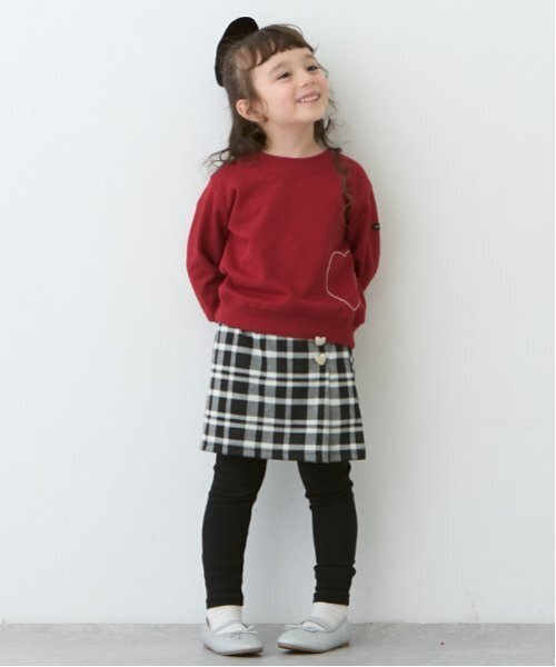 petit main（プティマイン）の「【リンク】ハート釦レギつきスカート(キッズ)（スカート・キッズ・ブルー/アイボリー/ライトピンク/マルチ・80ｃｍ/90cm/100cm/110cm/120cm/130cm）」の9枚目の写真