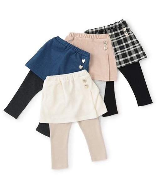 petit main（プティマイン）の「【リンク】ハート釦レギつきスカート(キッズ)（スカート・キッズ・ブルー/アイボリー/ライトピンク/マルチ・80ｃｍ/90cm/100cm/110cm/120cm/130cm）」の13枚目の写真