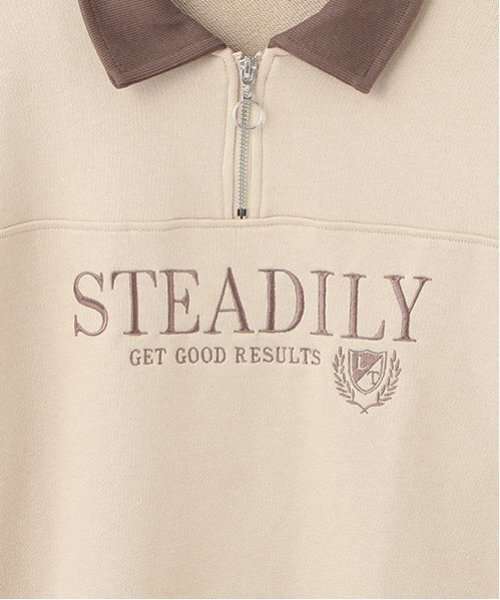 セール】【LTXC】【吸水速乾／さらさら】ハーフジップルーズトレーナー