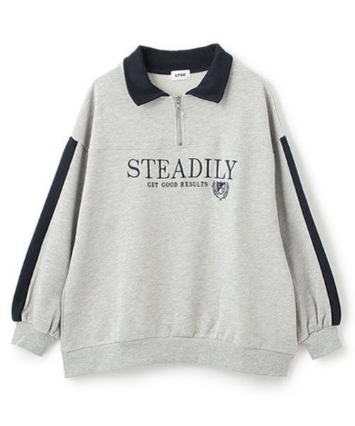 LOVETOXIC(ラブトキシック)の「【LTXC】【吸水速乾/さらさら】ハーフジップルーズトレーナー(スウェット・キッズ・ベージュ/ブラック/オフホワイト/トップグレー・S/M/L)」の19枚目の写真