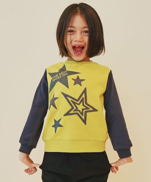 THE SHOP TK （ザ ショップ ティーケー ）の「◆【100-160】星さがら刺繍裏毛プルオーバー/洗濯機OK（スウェット・キッズ・ネイビー系4/イエロー系9/サックスブルー系4/チャコール・10/16/15 /11/12/13/14）」の4枚目の写真