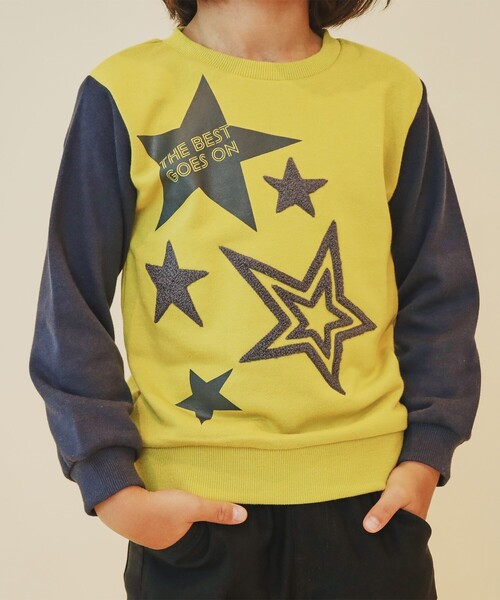 THE SHOP TK （ザ ショップ ティーケー ）の「◆【100-160】星さがら刺繍裏毛プルオーバー/洗濯機OK（スウェット・キッズ・ネイビー系4/イエロー系9/サックスブルー系4/チャコール・10/16/15 /11/12/13/14）」の12枚目の写真