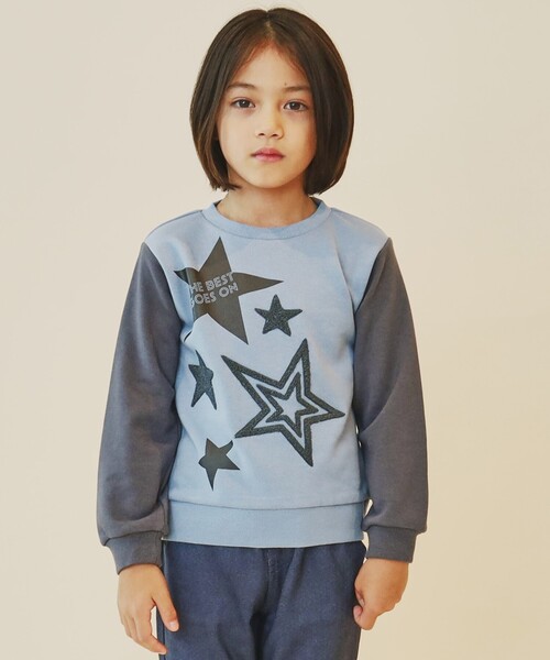 THE SHOP TK （ザ ショップ ティーケー ）の「◆【100-160】星さがら刺繍裏毛プルオーバー/洗濯機OK（スウェット・キッズ・ネイビー系4/イエロー系9/サックスブルー系4/チャコール・10/16/15 /11/12/13/14）」の14枚目の写真