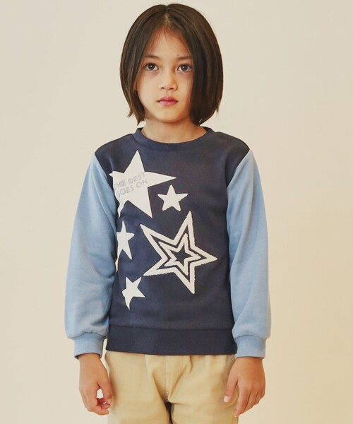 THE SHOP TK （ザ ショップ ティーケー ）の「◆【100-160】星さがら刺繍裏毛プルオーバー/洗濯機OK（スウェット・キッズ・ネイビー系4/イエロー系9/サックスブルー系4/チャコール・10/16/15 /11/12/13/14）」の18枚目の写真