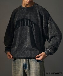 FREAK'S STORE | 限定展開 MR HEARTS/ミスターハーツ CHEMICAL WASH CREW NECK PRINT SWEAT/NORTHWEST(スウェット)