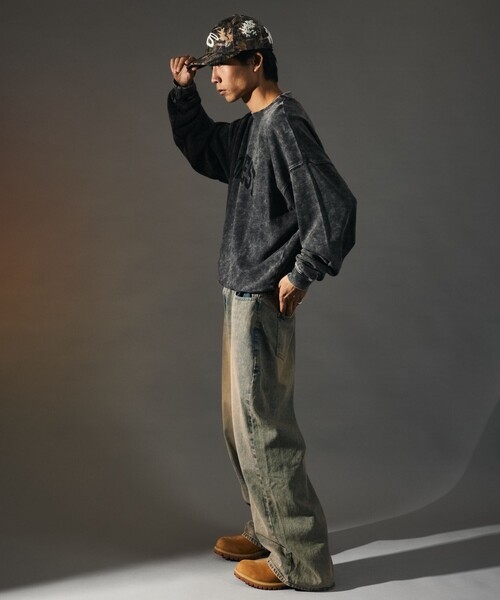 FREAK'S STORE（フリークスストア）の「限定展開 MR HEARTS/ミスターハーツ CHEMICAL WASH CREW NECK PRINT SWEAT/NORTHWEST（スウェット・メンズ・ネイビー/ブラック/ブラウン・LARGE/MEDIUM/SMALL）」の6枚目の写真