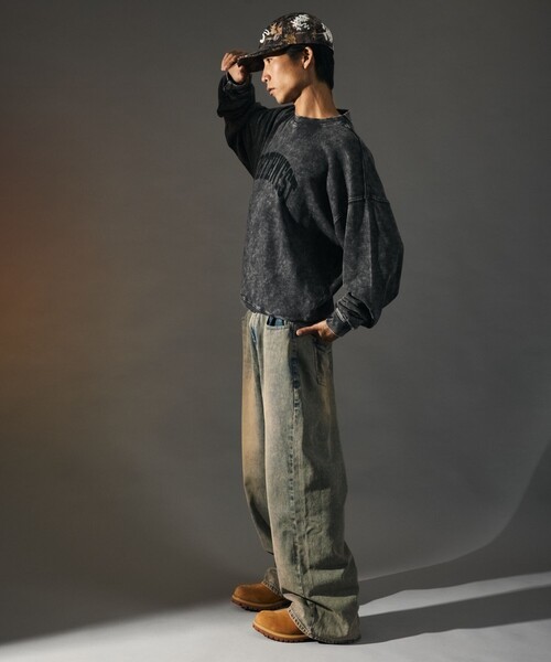 FREAK'S STORE（フリークスストア）の「限定展開 MR HEARTS/ミスターハーツ CHEMICAL WASH CREW NECK PRINT SWEAT/NORTHWEST（スウェット・メンズ・ネイビー/ブラック/ブラウン・LARGE/MEDIUM/SMALL）」の7枚目の写真