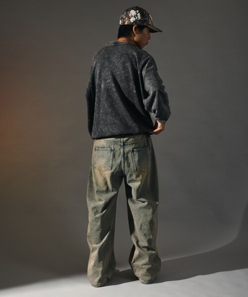 FREAK'S STORE（フリークスストア）の「限定展開 MR HEARTS/ミスターハーツ CHEMICAL WASH CREW NECK PRINT SWEAT/NORTHWEST（スウェット・メンズ・ネイビー/ブラック/ブラウン・LARGE/MEDIUM/SMALL）」の9枚目の写真