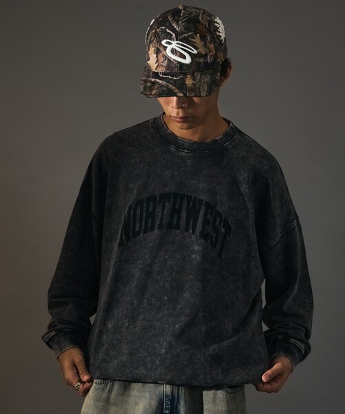 FREAK'S STORE（フリークスストア）の「限定展開 MR HEARTS/ミスターハーツ CHEMICAL WASH CREW NECK PRINT SWEAT/NORTHWEST（スウェット・メンズ・ネイビー/ブラック/ブラウン・LARGE/MEDIUM/SMALL）」の11枚目の写真