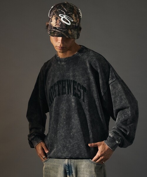 FREAK'S STORE（フリークスストア）の「限定展開 MR HEARTS/ミスターハーツ CHEMICAL WASH CREW NECK PRINT SWEAT/NORTHWEST（スウェット・メンズ・ネイビー/ブラック/ブラウン・LARGE/MEDIUM/SMALL）」の13枚目の写真
