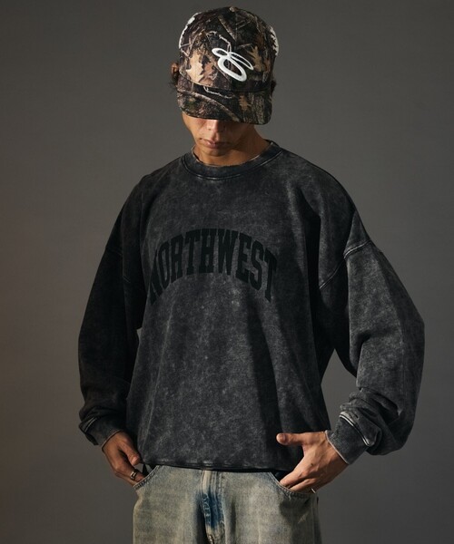 FREAK'S STORE（フリークスストア）の「限定展開 MR HEARTS/ミスターハーツ CHEMICAL WASH CREW NECK PRINT SWEAT/NORTHWEST（スウェット・メンズ・ネイビー/ブラック/ブラウン・LARGE/MEDIUM/SMALL）」の14枚目の写真