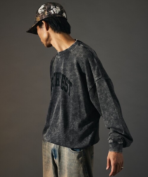FREAK'S STORE（フリークスストア）の「限定展開 MR HEARTS/ミスターハーツ CHEMICAL WASH CREW NECK PRINT SWEAT/NORTHWEST（スウェット・メンズ・ネイビー/ブラック/ブラウン・LARGE/MEDIUM/SMALL）」の15枚目の写真