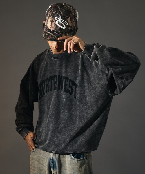 FREAK'S STORE（フリークスストア）の「限定展開 MR HEARTS/ミスターハーツ CHEMICAL WASH CREW NECK PRINT SWEAT/NORTHWEST（スウェット・メンズ・ネイビー/ブラック/ブラウン・LARGE/MEDIUM/SMALL）」の19枚目の写真