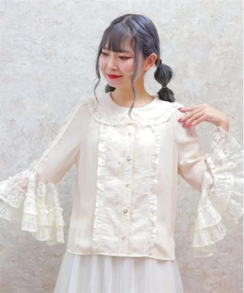 クラシカルレーシー半袖ブラウス | レディース服・レディース