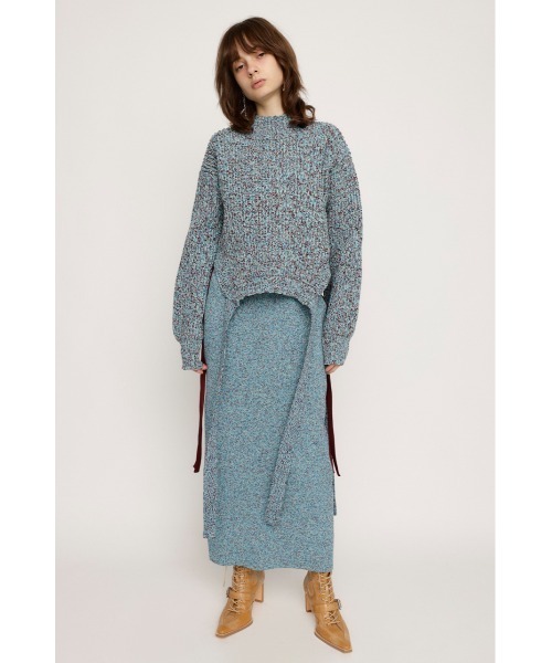 SLY（スライ）の「SIDE RIBBON KNIT SK サイド リボン ニット スカート / セットアップ可（スカート・レディース・アイボリー/ブラック/レッド系その他/ブルー系その他・FREE）」の21枚目の写真