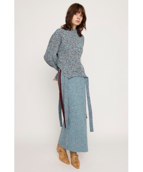 SLY（スライ）の「SIDE RIBBON KNIT SK サイド リボン ニット スカート / セットアップ可（スカート・レディース・アイボリー/ブラック/レッド系その他/ブルー系その他・FREE）」の22枚目の写真