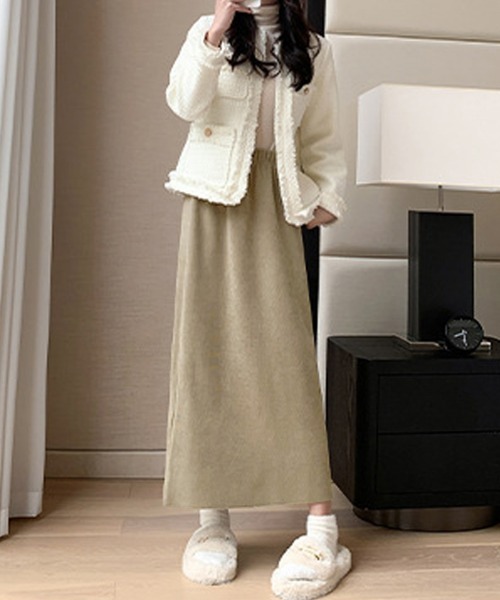 Miniministore(ミニミニストア)の「裏起毛ロングスカート秋冬スカート2タイプ(スカート・レディース・ブラウン系1/グレー系1/ブラック系1/ベージュ系2/イエロー系2/ベージュ系1/グレー系2/イエロー系1/ブラウン系2/ブラック系2・FREE)」の12枚目の写真