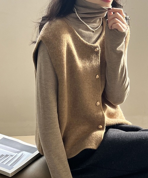 CABaN ニットベスト　ベージュ　ブラウン CABaN ニットベスト ベージュ ブラウン 楽天市場】ベスト