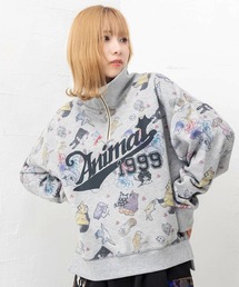 ScoLar（スカラー）の「ScoLar/スカラー　総柄裏毛ハーフジップPO（スウェット）」