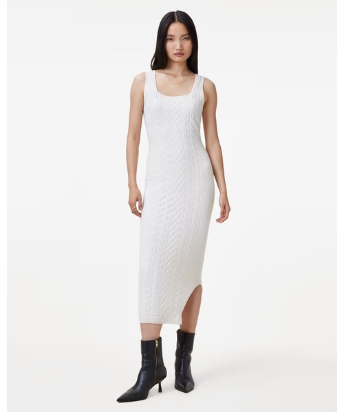 ALLSAINTS(オールセインツ)の「MURIEL 2-IN-1 KNITTED SLIM MIDI DRESS | MURIEL 2-IN-1 ニット スリム ミディ ドレス・ワンピース(ワンピース・レディース・ホワイト系その他・S/XS/M)」の5枚目の写真