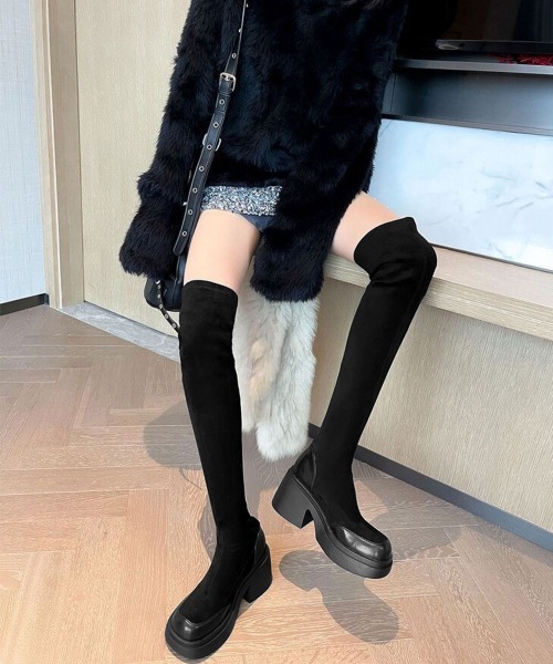 Miniministore（ミニミニストア）の「ニーハイブーツ レディース ロングブーツ（ブーツ・レディース・ブラック・22.5cm/23.5cm/24.5cm/23.0cm/24.0cm）」の5枚目の写真