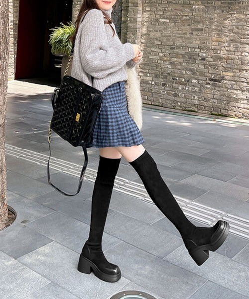 Miniministore（ミニミニストア）の「ニーハイブーツ レディース ロングブーツ（ブーツ・レディース・ブラック・22.5cm/23.5cm/24.5cm/23.0cm/24.0cm）」の7枚目の写真